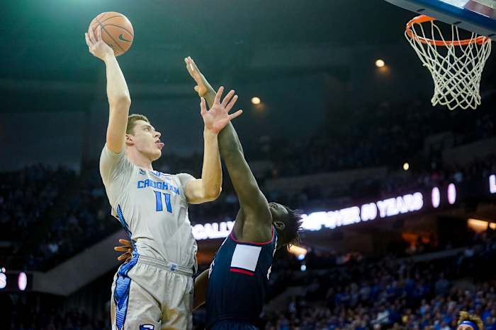 Creighton’s Ryan Kalkbrenner attempts a shot